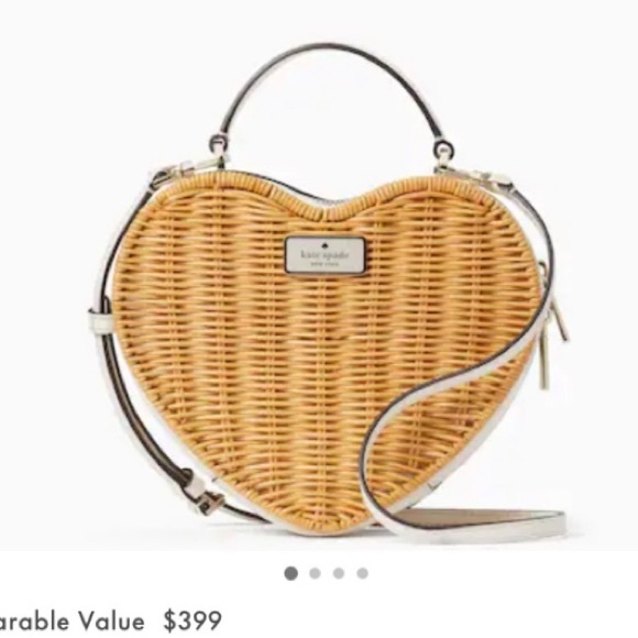 kate spade Handbags - Kate Spade Love Shack Heart Wicker Crossbody Purse